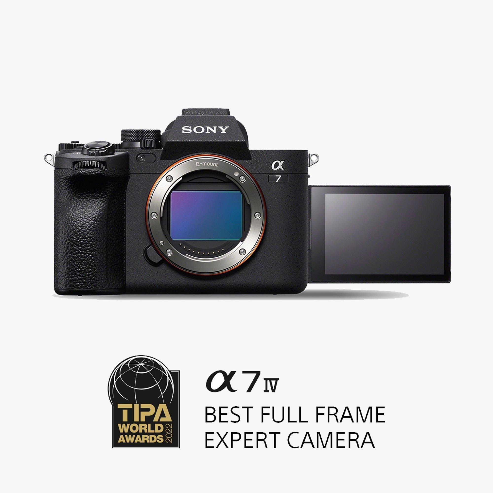 a7 IV (Alpha ILCE-7M4) Compact System Camera, 4K Ultra HD, 33MP, Wi-Fi, Bluetooth, OLED EVF, 5-Axis Image Stabiliser & 3” Vari-Angle LCD Touch Screen, Body Only, Black
