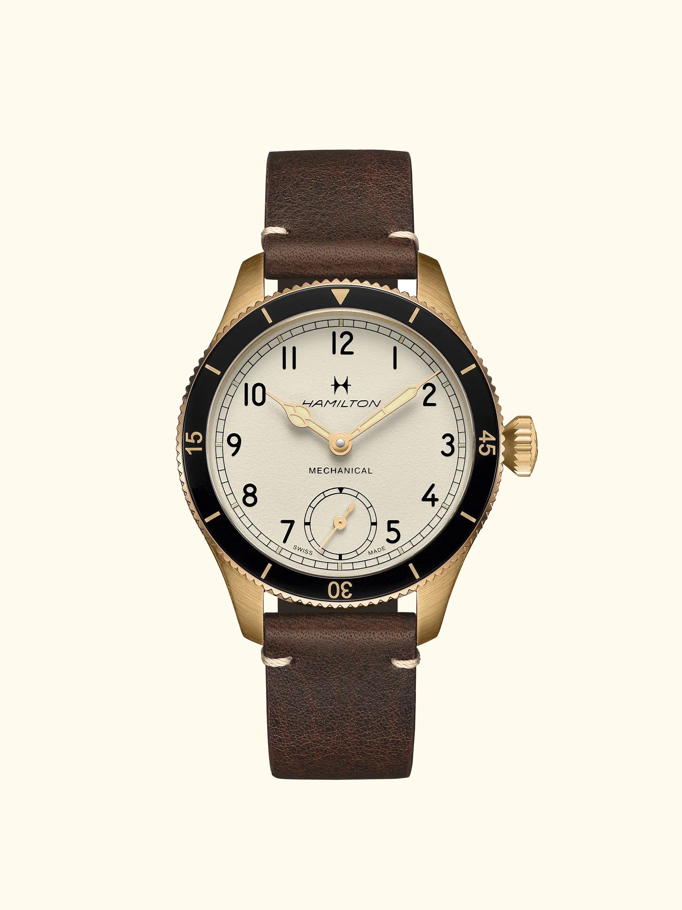 H76709510 Unisex Aviation Pilot Pioneer Leather Strap Watch, White
